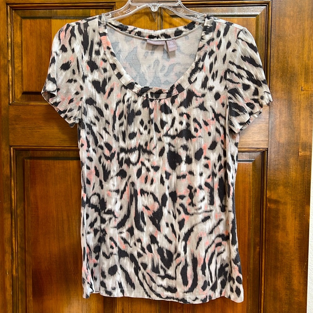 Chicos short sleeve animal print top